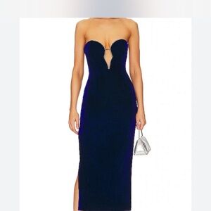 Bardot Elegant Strapless Blue Dress